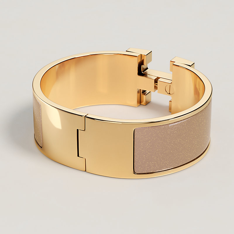 Pulseira Clic Clac H Glitter - Marrom | Hermès Brasil